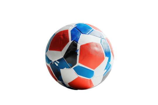 Vintage soccer ball isolated on transparent background. Soccer ball isolated on white background. - Powered by Adobe