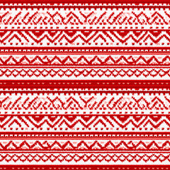 Scandinavian knitting winter ornament, seamless pattern