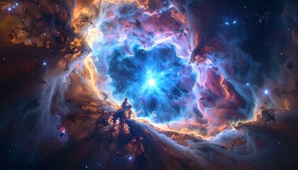 Colorful nebula in deep space (2)