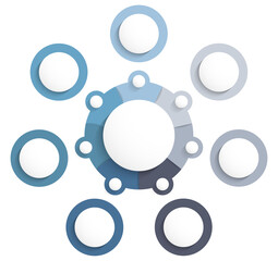 Obraz na płótnie Canvas Circle infographic template with seven elements, business infographics