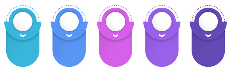 Business infographic design template for visualization of process, steps or options with five parts