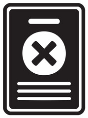 Obraz premium Denied Access ID Card Icon with Cross Mark Symbol for Invalid Identification