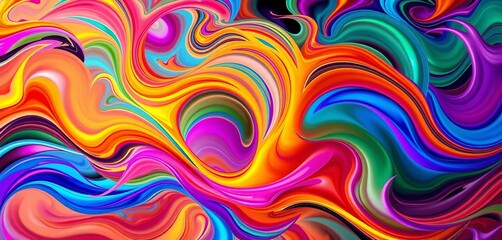 Obraz premium Vibrant, swirling abstract forms in dynamic composition, fluid background, dynamic