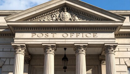 Historic Post Office Building with Classical Stone Architecture