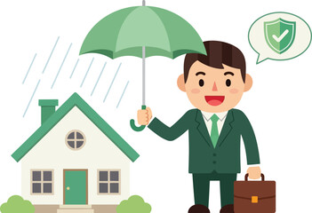 Naklejka premium Home insurance concept illustration and protection services