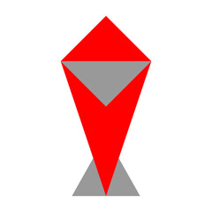 Kite Origami Vector Flat Icon Design