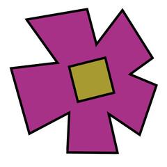 カクカクお花（桃）