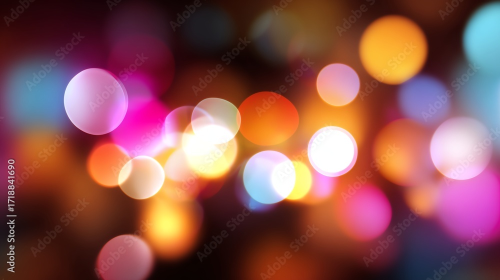 Poster a vibrant and colorful abstract background showcasing blurred lights and bokeh effects. ideal for cr