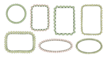 Collection of decorative frames in various shapes and styles.