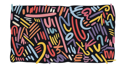 Vibrant abstract doodles in playful pastel colors create a dynamic modern background for creative projects and designs