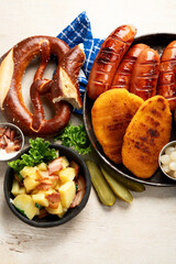 Traditional austrian dishes. Tyrolean food concept.