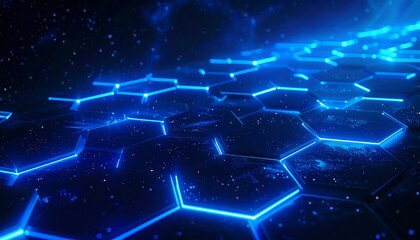 Abstract glowing hexagons