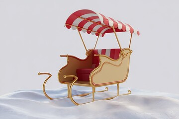 A charming, vintage-style Christmas sleigh, perfect for festive celebrations, awaits its magical journey.