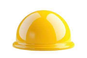 Bright yellow hard hat safety headwear isolated on transparent background.