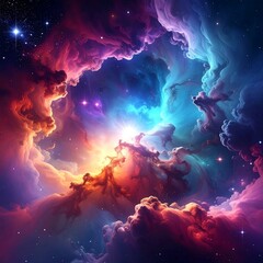 Colorful nebula space scene