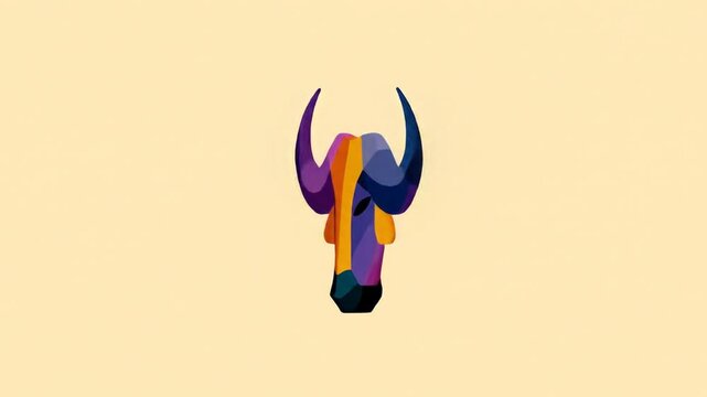 Colorful abstract buffalo head