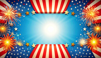 Obraz premium American Independence Day with Fireworks Background