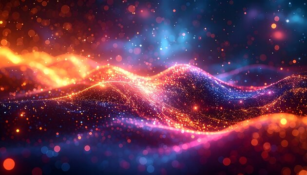 Abstract glowing particles