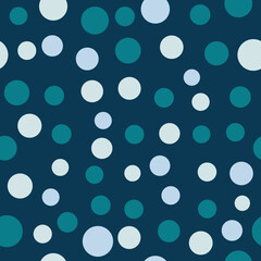 Teal and White Polka Dot Seamless Pattern