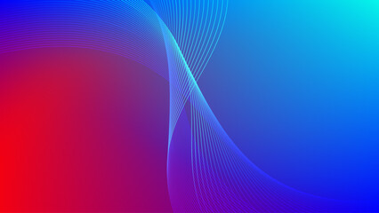 Red and blue gradient mesh abstract background with wavy blended lines nice for wallpaper or banner