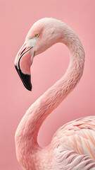 Fototapeta premium Pink flamingo head neck feathers bird beak