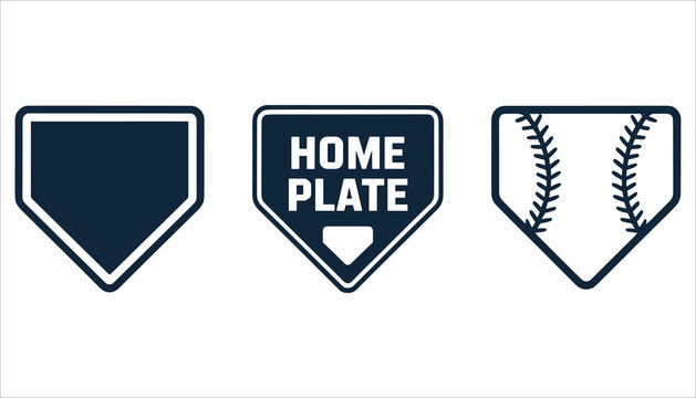 Baseball Home Plate Vector, Sports Icon Illustration, Baseball Field Graphic