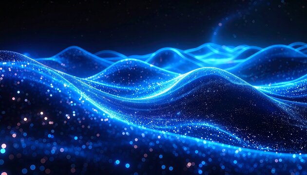 Abstract glowing wave patterns