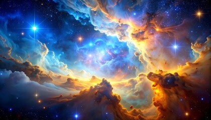 Colorful nebulae in deep space