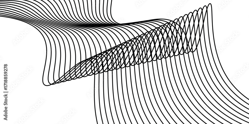 Poster abstract background with dynamic and elegant black line decoration. modern monochrome background. id