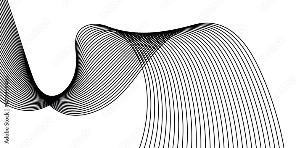 Poster abstract background with dynamic and elegant black line decoration. modern monochrome background. id