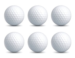 Golf balls in a row