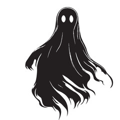 Simple black ghost silhouette vector