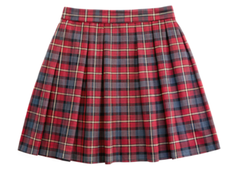 Plaid pleated skirt isolated on white background