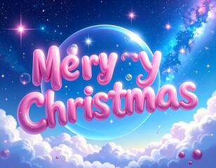 Christmas greeting, dreamy, bubble-filled