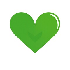 Vibrant Green Heart Icon: Eco-Friendly, Nature-Inspired Design Element