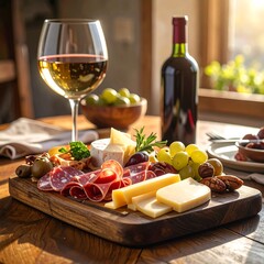Gourmet cheese and charcuterie board