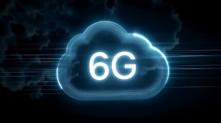 A futuristic representation of 6G technology in a cloud design. - Powered by Adobe