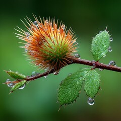 Dew-Kissed Thistle - A Close-Up of Natures Beauty After the Rain.