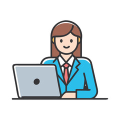 Businesswoman working productively on a laptop for digital tasks and office projects