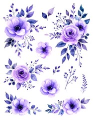Lilac floral design elements