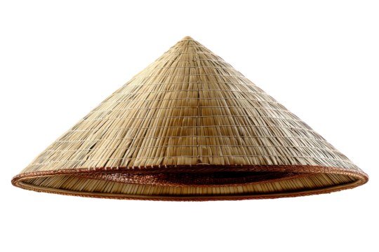 Straw conical hat, light brown