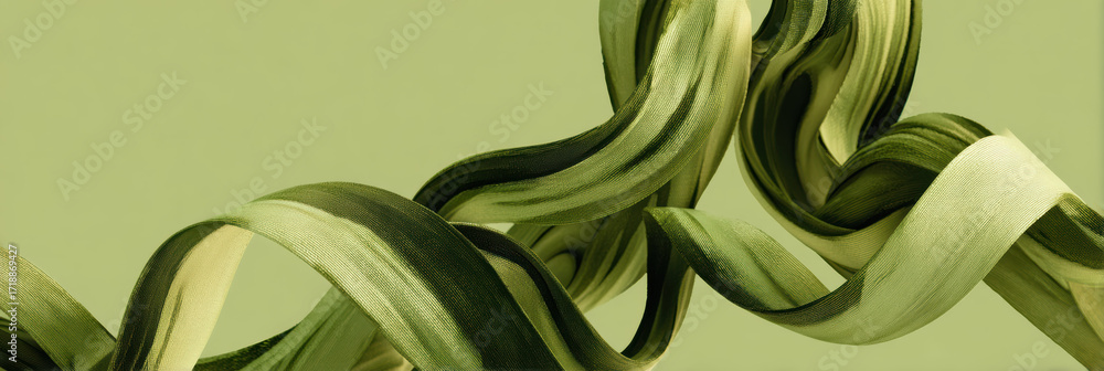 Poster elegant and dynamic abstract flow of green color creates beautiful wallpaper. serene background feat