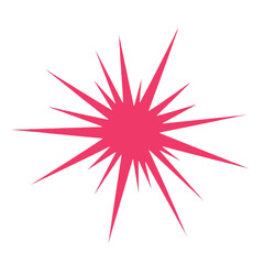 Vector illustration of illustration of bright pink starburst