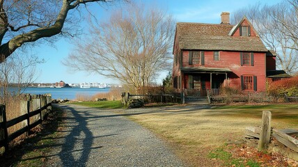 Salem Maritime National Historic Site Riverside Red House: Historical Architecture Blending with Natural Landscape for Tourism Promotion and Cultural Heritage Design