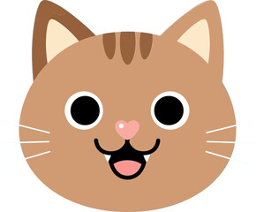 Brown Cat Face with Rosy Cheeks