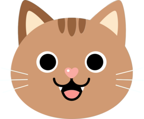 Brown Cat Face with Rosy Cheeks