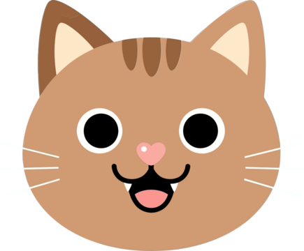 Brown Cat Face with Rosy Cheeks