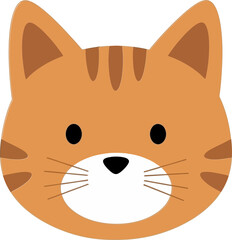 Orange Tabby Cat Face with Stripes