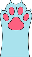 Light Blue Cat Paw with Pink Pads