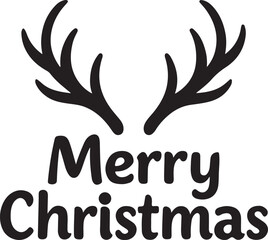 Obraz premium Merry Christmas with Reindeer Antlers Holiday Decor